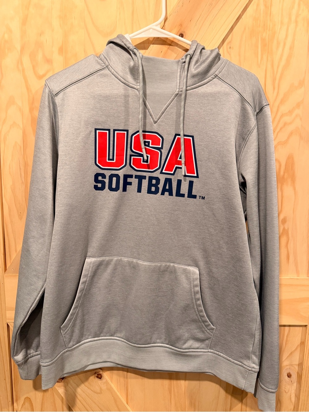 Women’s Medium USA Softball Gray Hoodie Sweatshirt